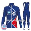 Set Fietsshirt Lange Mouw + Lange Koersbroek 2017 FDJ Dames N002 Winter Thermal Fleece